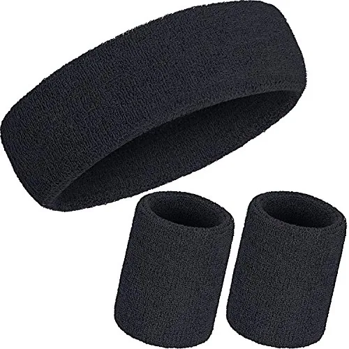 3 Pcs Sweatbands Headband Wristbands for Men Women