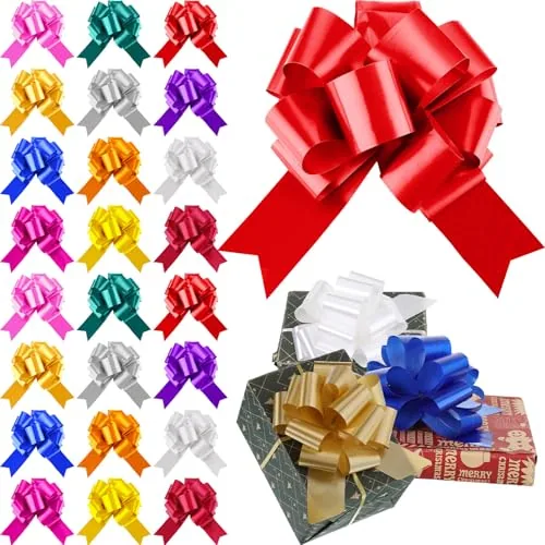 48 Pcs Pull Bows for Gift Wrapping, 6 Inch Large Mixed Color Gift Bows