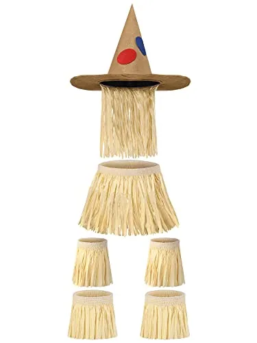 6 Pcs Halloween Scarecrow Costume Set with Hats