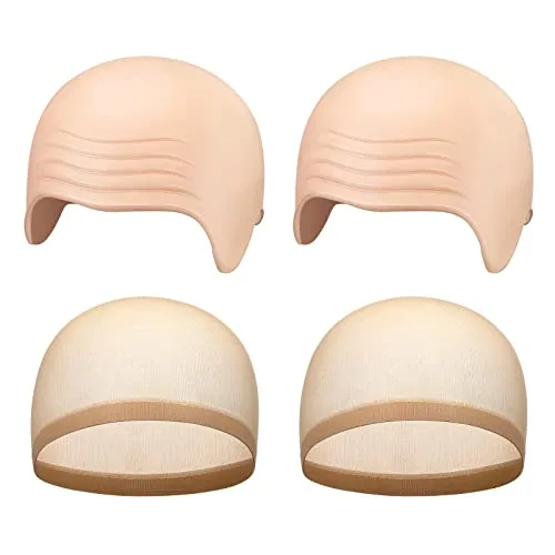 4 Pcs Bald Caps Latex Halloween