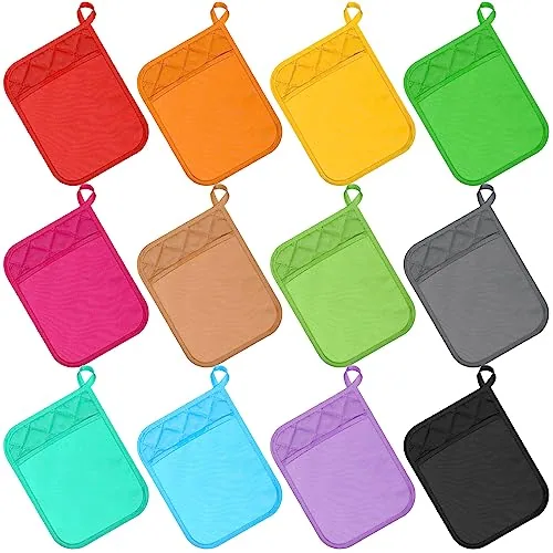 12 Pcs Funny Pot Holders with Pocket & Hanging Loops