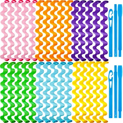 Heatless Wave Curlers Kit - 30 Spiral Hair Rollers, No Heat Hair Waver