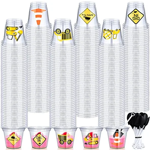 120 Pcs Construction Party Cups Construction Party Favors Disposable Dump
