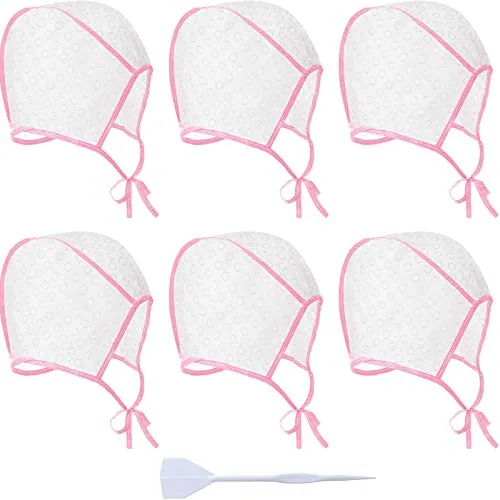 6 Pcs Highlighting Cap for Hair with Hook Frosting Kit