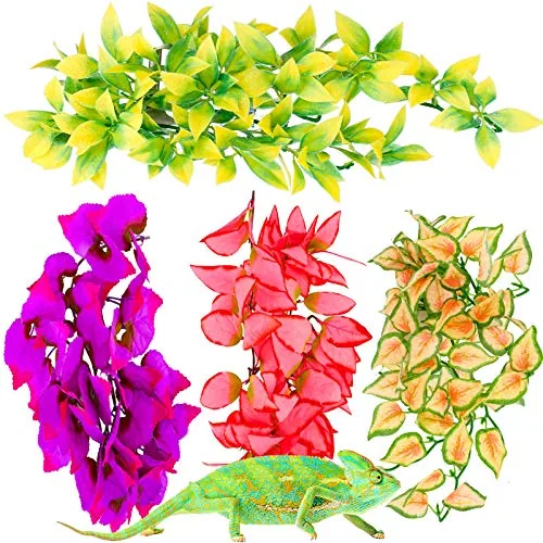 Reptile Plants, Terrarium Hanging Fake Plant Leaves, Plastic Terrarium