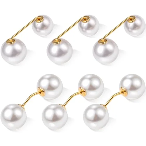 6 Pcs Artificial Pearl Brooch Pins for Women