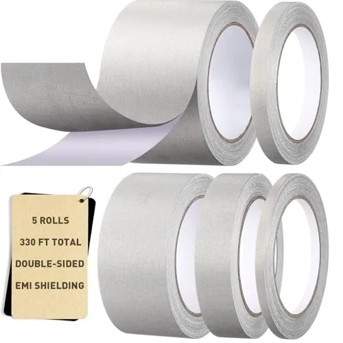 5 Pcs Faraday Fabric Tape Double Conductive Cloth EMI