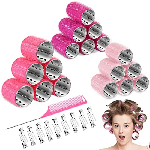 37 Pcs Self Grip Hair Rollers, 0.98'', 1.42'', 1.8''