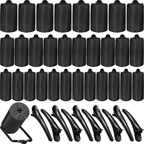 40 Pcs Sponge Hair Rollers Satin Foam Curlers with Clips