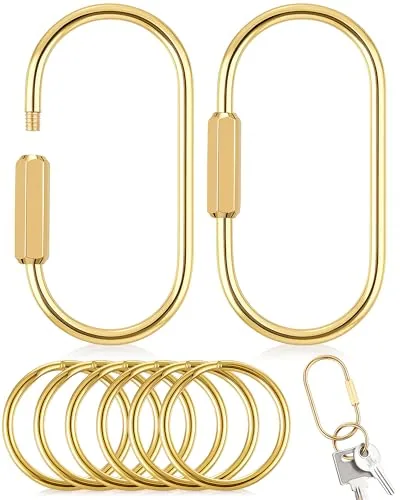 2 Pack Gold Brass Chain Link with Screw Lock 2.36 in Quick Links with 4