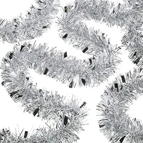 50 Ft Christmas Tinsel Garland Metallic Twist Ornaments