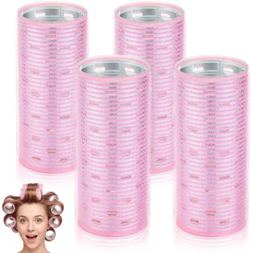 4 Pcs Long Hair Rollers for Bangs,4.7 X 2 Inch
