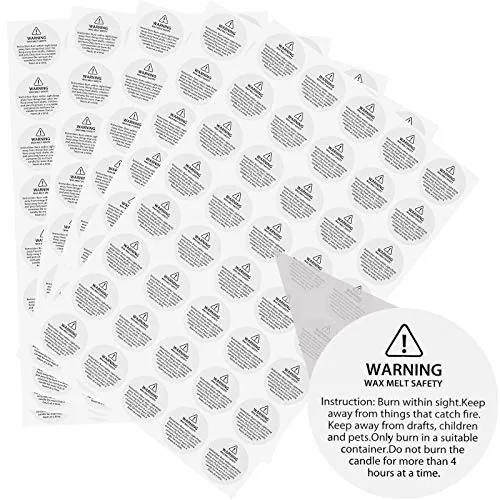 Candle Warning Labels Candle Warning Stickers 1.2 Inch Candle Jar