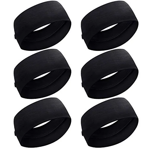 6 Pieces Button Headband Unisex Elastic Hair Band with Button Face Cover
