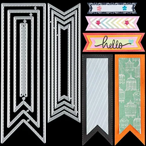 2 Pcs Banner Dies Metal Cutting for Card Making