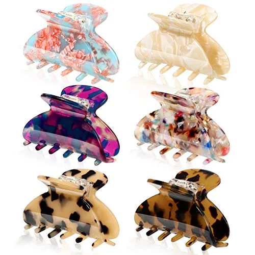 6 Pcs Medium Hair Claw Clip for Thin Hair Women
