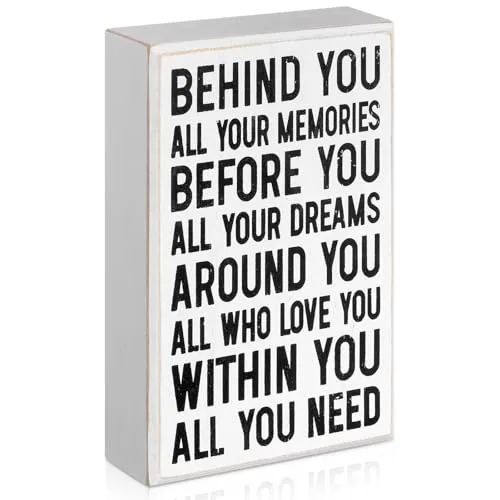 Graduation Quote Wood Box Sign Decor Positive Behind You All Your
