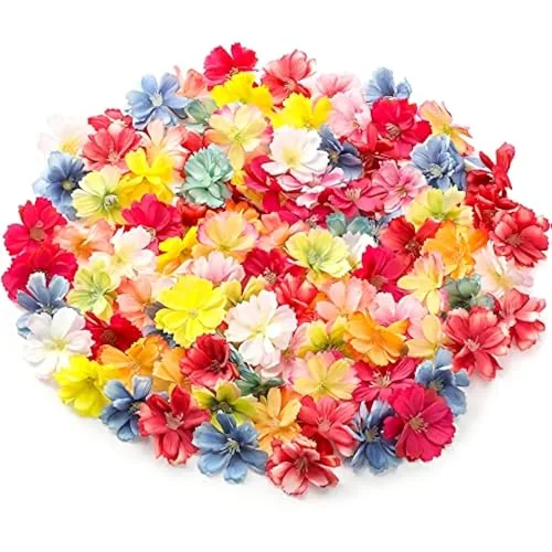 100 Pieces Mini Faux Flower Heads for Crafts