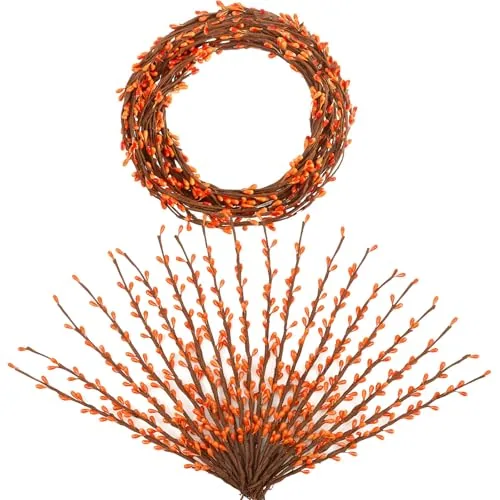 64 Feet Ply Pip Berry Garland for Christmas Winter Indoor Outdoor Decor