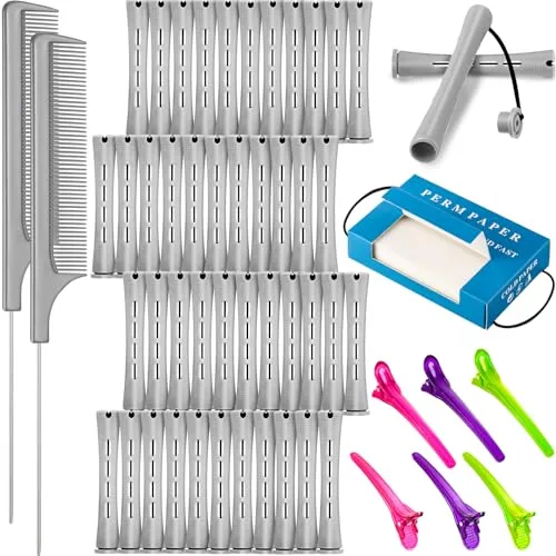 48 Perm Rods Kit 2 Steel Combs 350 Papers 6 Clips Cold
