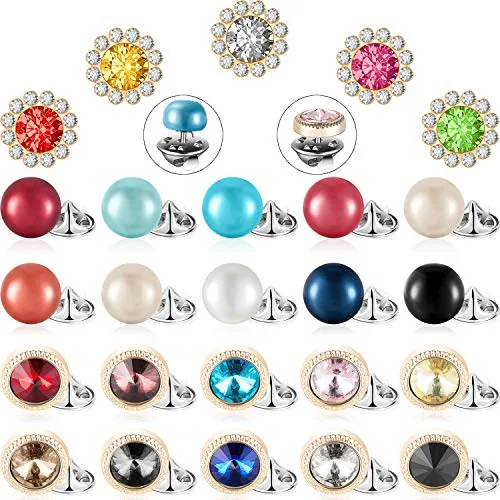 30 Pcs Women Shirt Brooch Buttons Mini Cover up Pins for Shirt