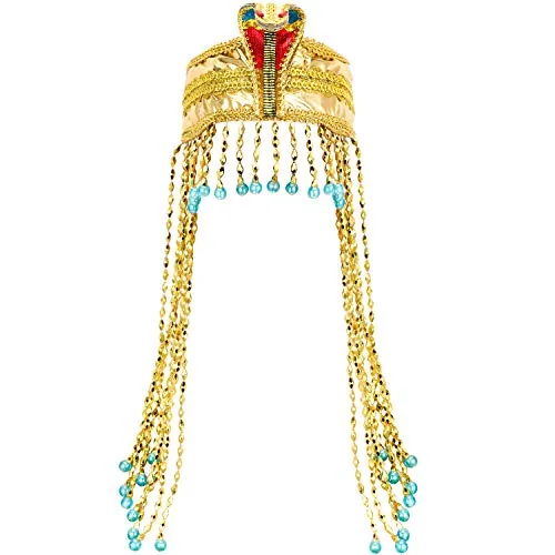 Women's Egyptian Headpiece Crown Snake Beaded Headband, Costume Accessory