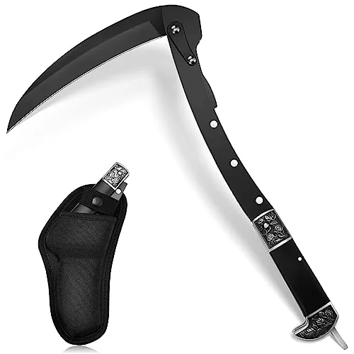 Black Sharp Folding Sickle Garden Tool Portable Safety Grass Hand Sickle