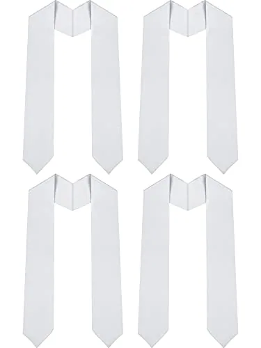 4 Pcs Unisex Graduation Stole 60 Inch Graduation Sash Adult Plain Honor
