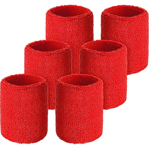 6 Pack Wrist Sweatbands for Men Women