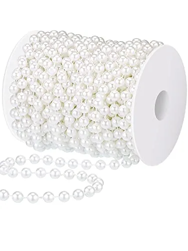 50ft Christmas Beads Garland Artificial Pearl String Roll
