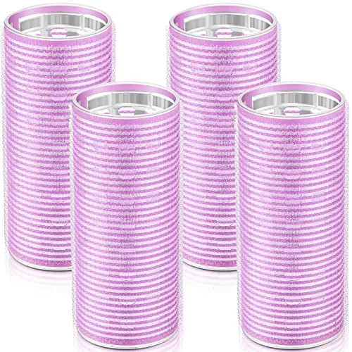 4 Pcs Aluminum Thermal Hair Rollers for Women, 4.7 X 2 Inch