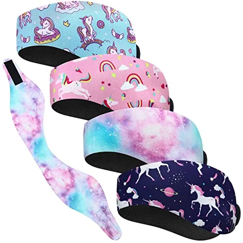 4 Pieces Swimming Headband Swimming Ear Band Adjustable Swim Headband