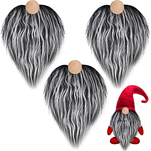 3 Pcs Pre Cut Gnome Beard Faux Fur Fabric Handmade Small Unfinished
