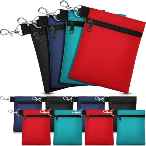 12 Pcs Golf Tee Bag Holder Pouch with Claw Clip