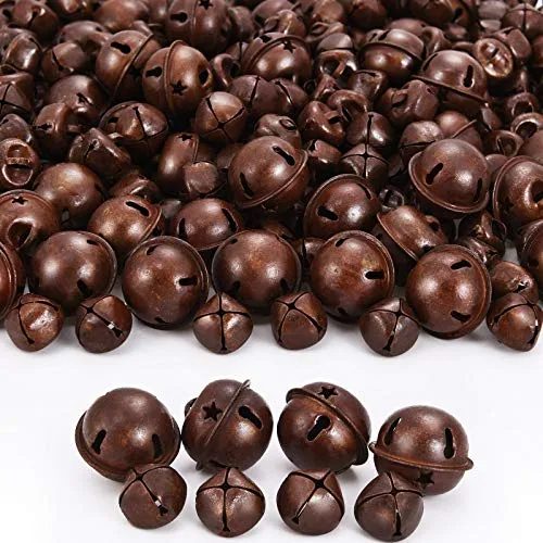 250 Pieces Christmas Jingle Bells Bulk Rusty Jingle Bells for Crafts DIY