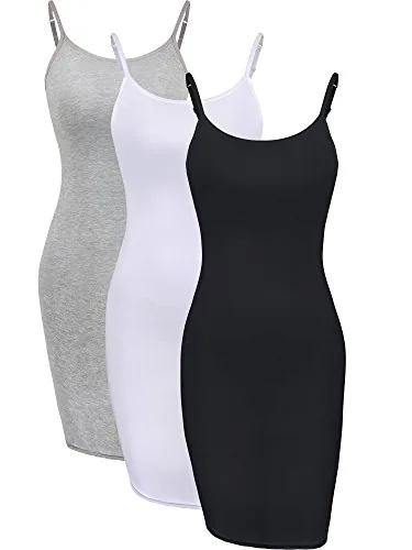 3 Pcs Women Cami Tank Dress L Multicolor 1