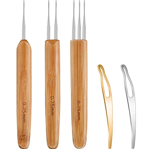 5 Pieces Dreadlocks Crochet Hook Tool Includes 3 Dreadlocks Crochet 1 、2