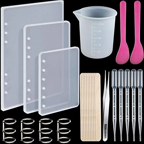 26 Pcs Resin Notebook Mold Kit, A5 A6 A7 Silicone Molds