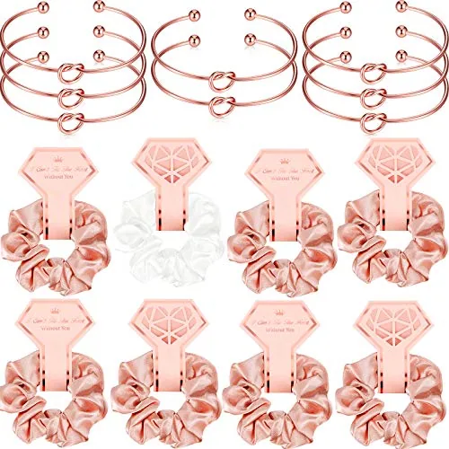 8 Pcs Bridesmaid Bracelet Scrunchie