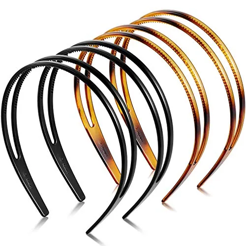 4 Pcs Plastic Double Headband for Women Teeth Comb