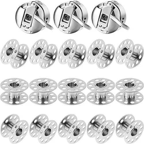 3 Pcs Bobbin Case 15 Pcs Sewing Machine Bobbins and Shuttle Holder