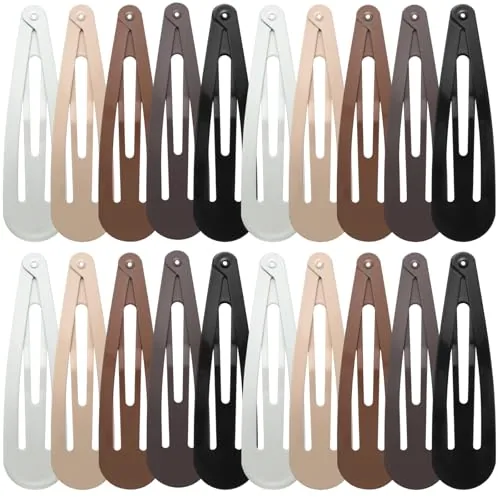 30 Pcs Large Metal Snap Barrettes