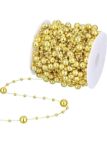 99 Feet Pearl Beads Garland Christmas Tree Bead Chain Roll