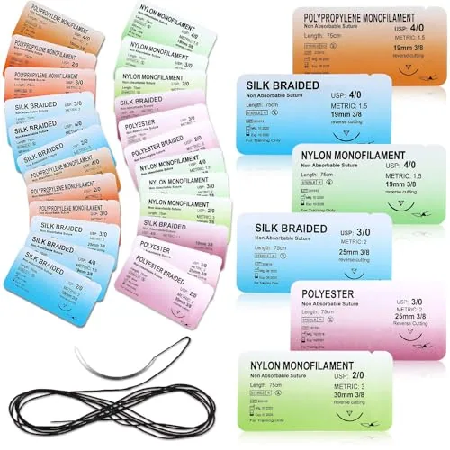 36 Pcs Stitching Practice Kit with Training Threads, 36 Pieces