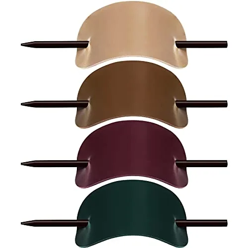 4 Pieces Oval Faux Leather Hair Barrettes with Wooden Sticks, Handmade