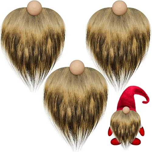 3 Pcs Pre Cut Gnome Beard Faux Fur Fabric Handmade Small Unfinished
