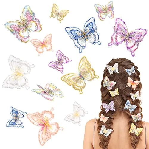 18 Pcs Lace Butterfly Hair Clips