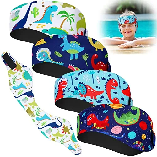 4 Pieces Swimming Headband Swimming Ear Band Adjustable Swim Headband