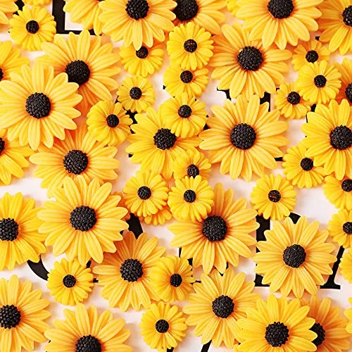 100 Pieces Resin Daisy Small Flatback Daisies Flower Charms Decoration