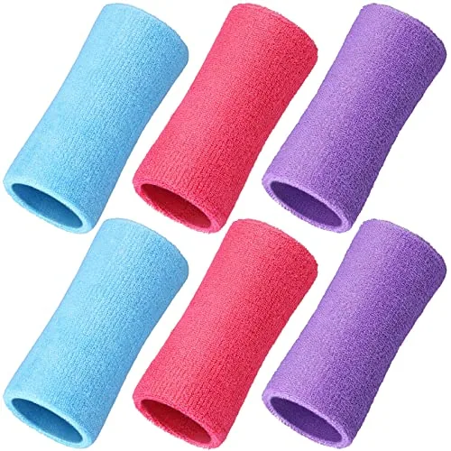 6 Inch Wrist Sweat Bands for Men Women Tennis Elastic Athletic Long